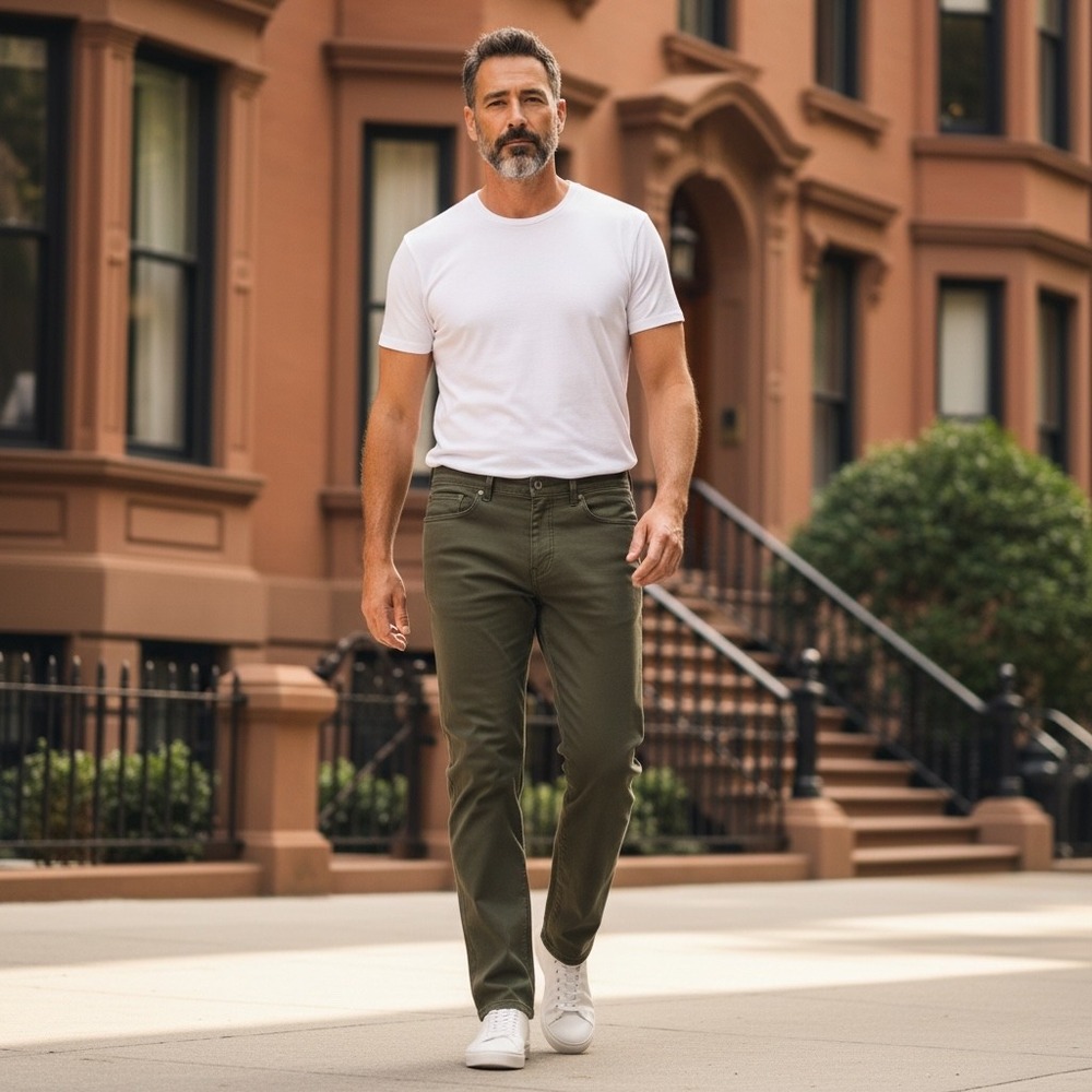 The Perfect Jean NYC Denkhaki Athletic Fit Olive Green Pants 36x30 J09V3SLD
